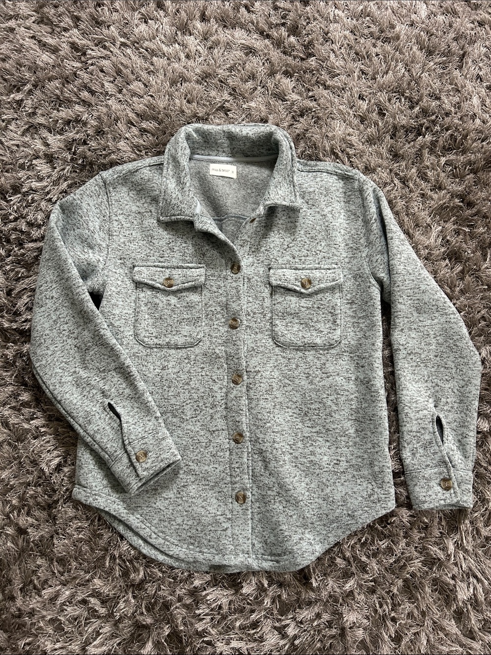 Mia & Tess Marled Mint Shacket
